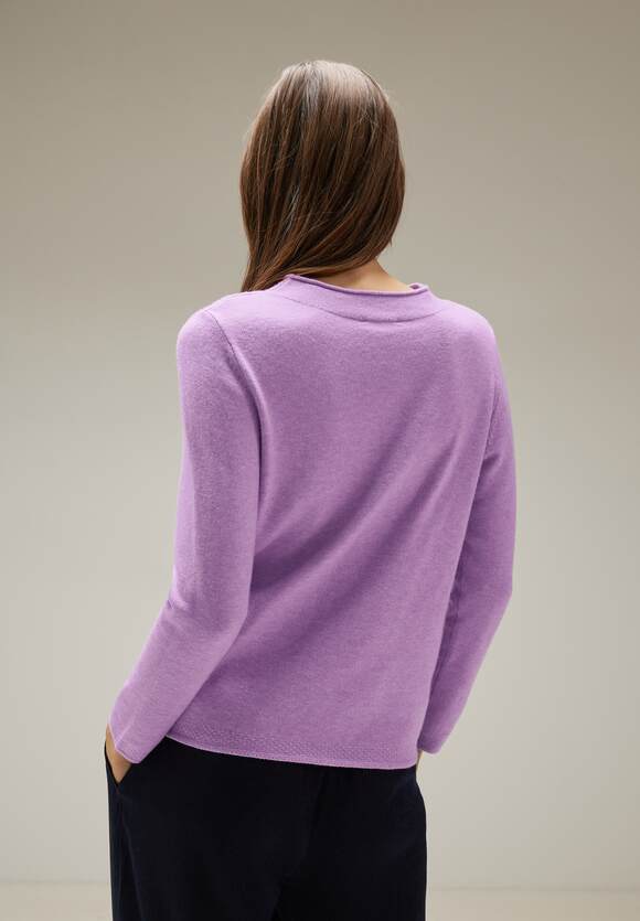 STREET ONE Pullover in Melange Optik Damen - Pure Lilac Melange | STREET ONE  Online-Shop