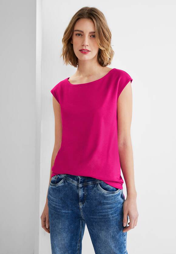 STREET ONE T-Shirt in Unifarbe Damen - Style Ada - Nu Pink | STREET ONE  Online-Shop