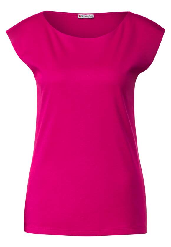 STREET ONE T-Shirt in STREET Unifarbe Online-Shop Nu ONE - Style Pink | Damen - Ada
