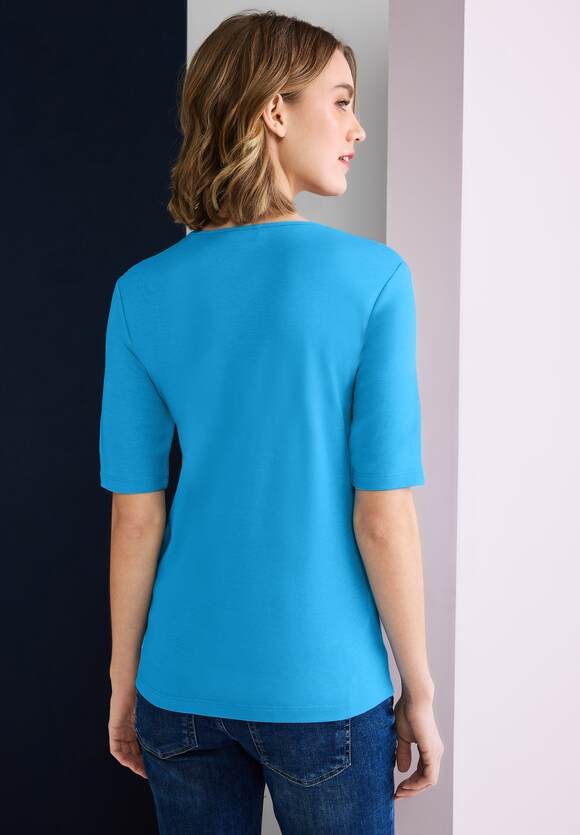 STREET ONE Basic Kurzarmshirt Splash STREET | Palmira Online-Shop ONE - Blue - Damen Style