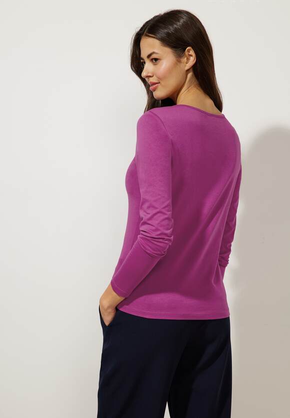 Magenta STREET ONE Damen - Online-Shop Langarmshirt ONE STREET Pink Basic |