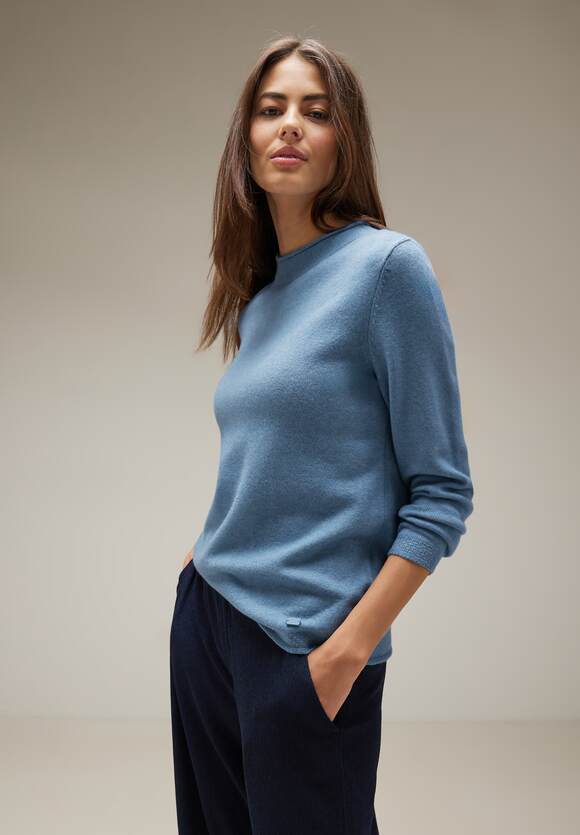 STREET Online-Shop Pullover Optik Melange in Damen ONE - ONE | Blue STREET Melange Satin