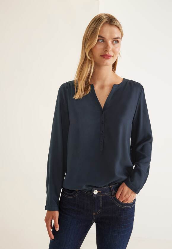 STREET ONE Basic Bluse Blue - | Damen Unifarbe Online-Shop - in STREET ONE Style Bamika Dark