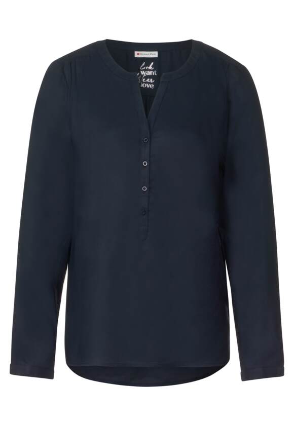 Bamika Online-Shop Dark ONE Damen - Style Blue - STREET Basic in ONE STREET Bluse | Unifarbe