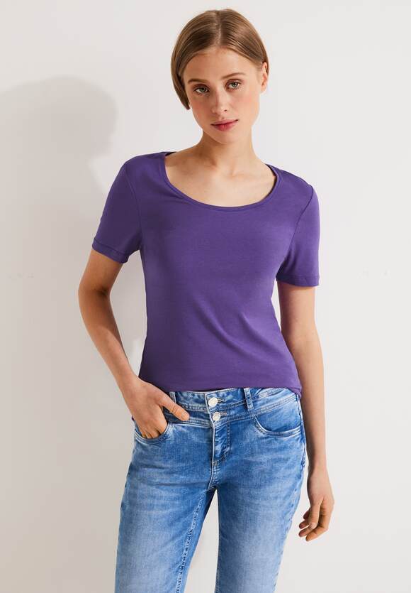 STREET ONE Basic Long T-Shirt STREET | Lupine Damen Ivy - Style - ONE Online-Shop Purple