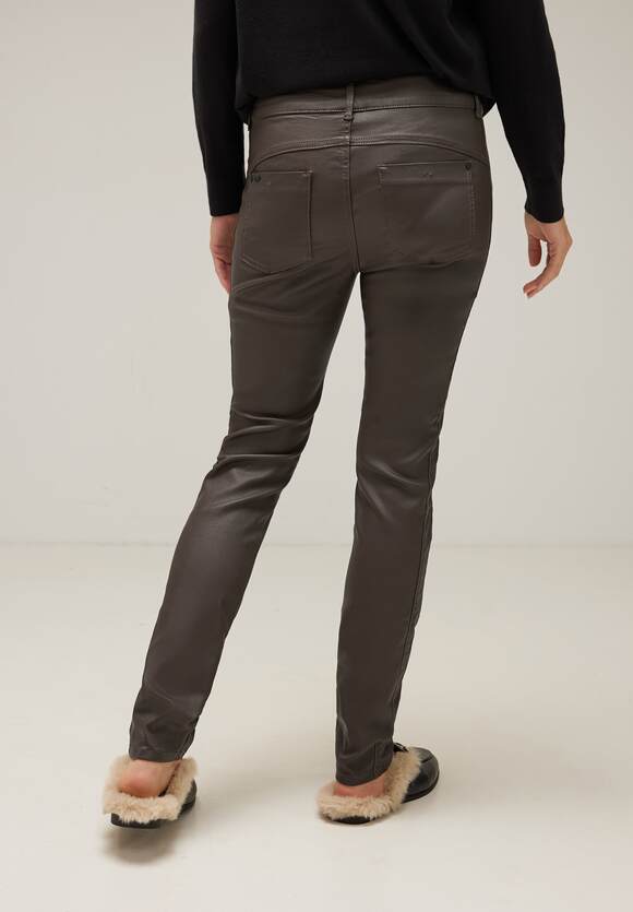 Brown ONE - - York STREET Coating Slim Falcon ONE Style | Damen Hose STREET Fit Online-Shop