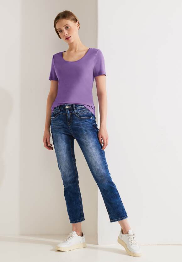 STREET ONE Basic Long T-Shirt Damen - Style Ivy - Lupine Lilac | STREET ONE  Online-Shop