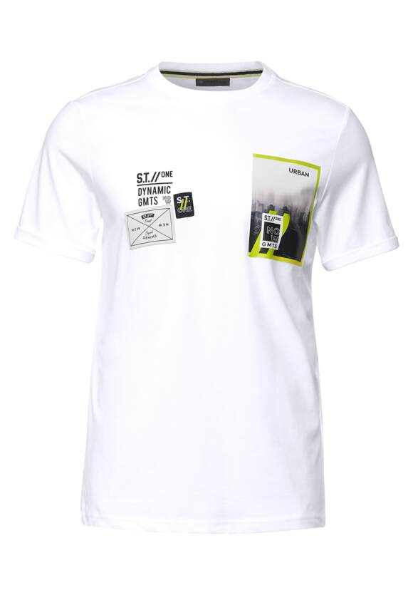 STREET ONE MEN T-Shirt im Printmix Herren - White | STREET ONE Online-Shop