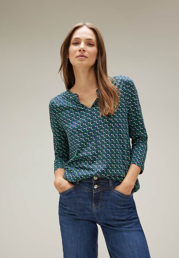 STREET ONE Jersey Shirt mit Print Damen - Gentle Green | STREET ONE  Online-Shop | Rundhalsshirts