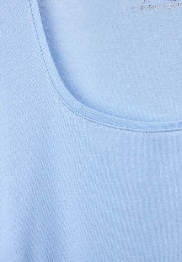 STREET ONE Shirt mit Karrée Ausschnitt Damen - Style Pania - Original Blue  | STREET ONE Online-Shop