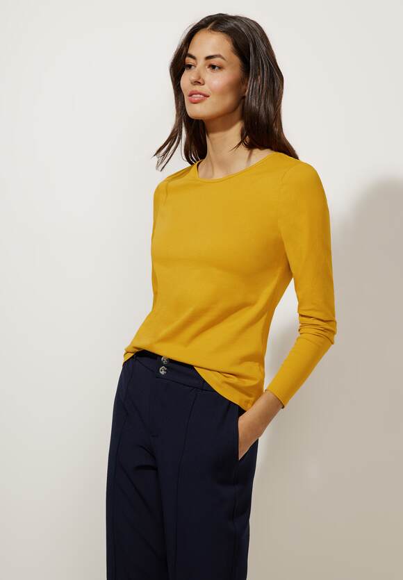 STREET | Basic - Damen ONE Yellow Langarmshirt Online-Shop ONE STREET Tanned
