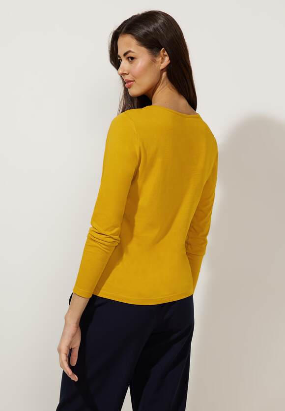 | Online-Shop - ONE STREET Langarmshirt Damen Basic Tanned Yellow STREET ONE