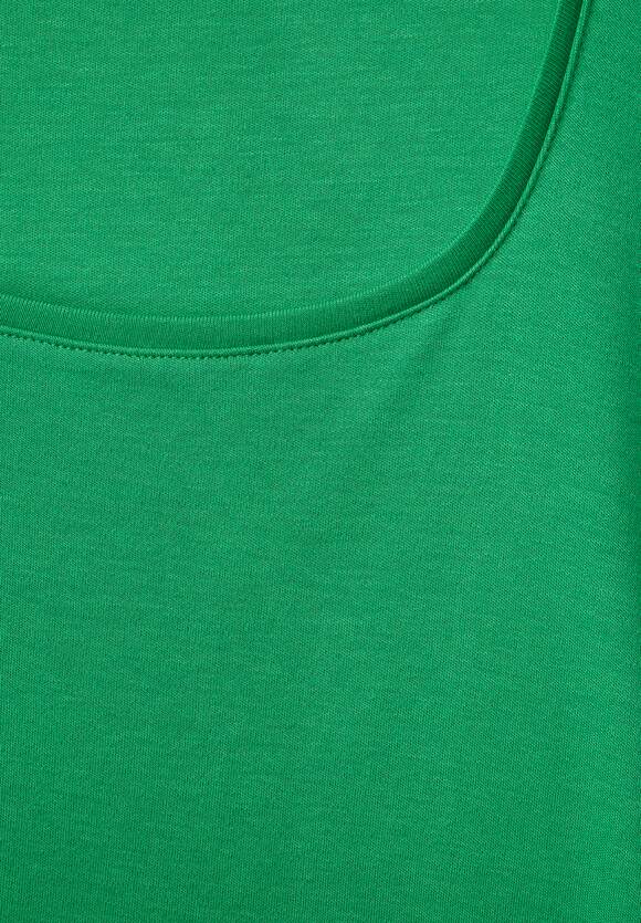 STREET ONE Shirt mit Karrée Ausschnitt Damen - Style Pania - Fresh Green | STREET  ONE Online-Shop