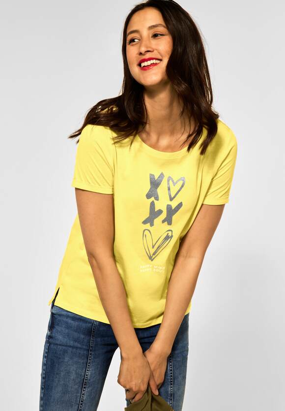 STREET ONE T-Shirt mit Partprint - Online-Shop Damen | Yellow Merry STREET ONE