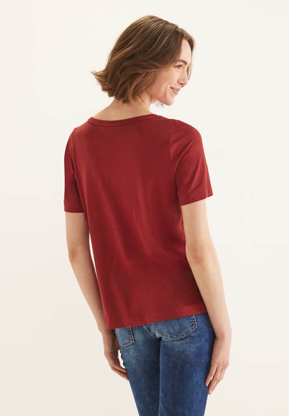 Basic Red ONE partprint STREET ONE T-shirt STREET met Foxy Dames - | Online-Shop