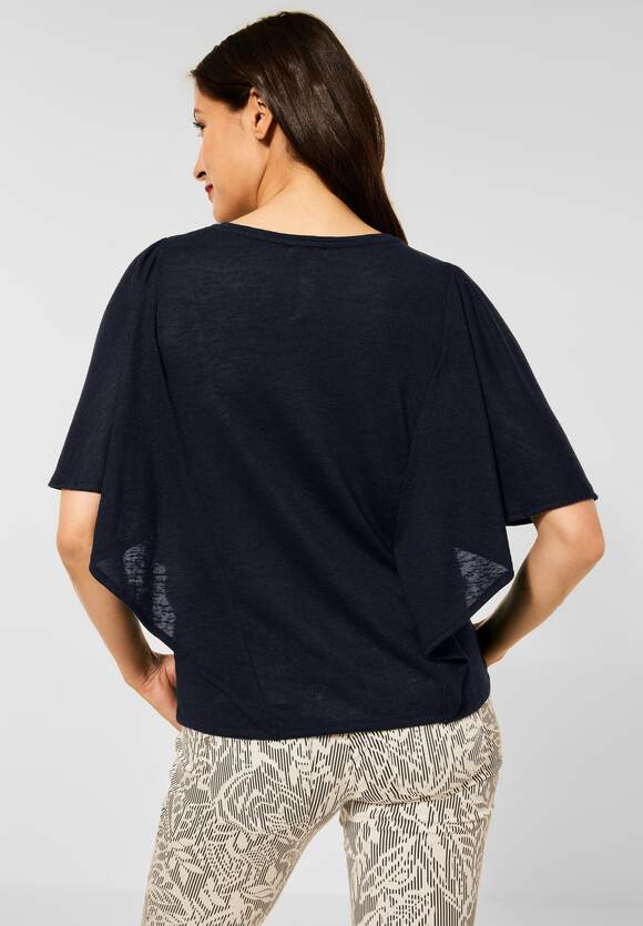 Damen Online-Shop T-Shirt ONE Grand STREET - Unifarbe | in Blue STREET ONE