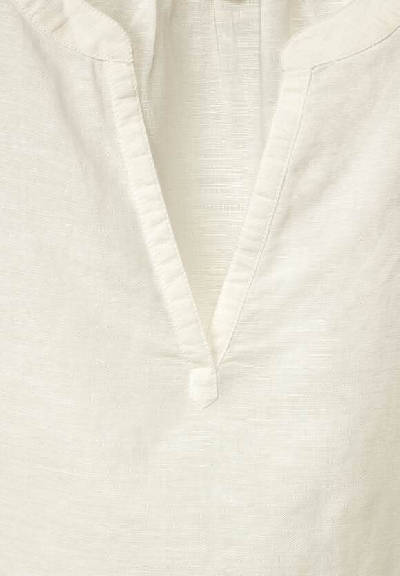 STREET ONE Leinenmix Blusenshirt Damen - Off White | STREET ONE Online-Shop | Blusenshirts