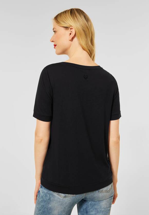 ONE Materialmix ONE STREET Online-Shop im STREET | T-Shirt - Black Damen