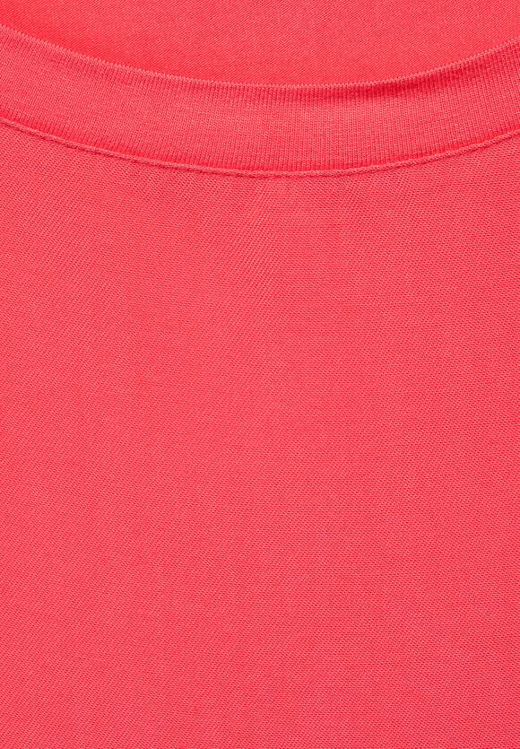 STREET ONE T-Shirt im Materialmix Damen - Intense Coral | STREET ONE  Online-Shop