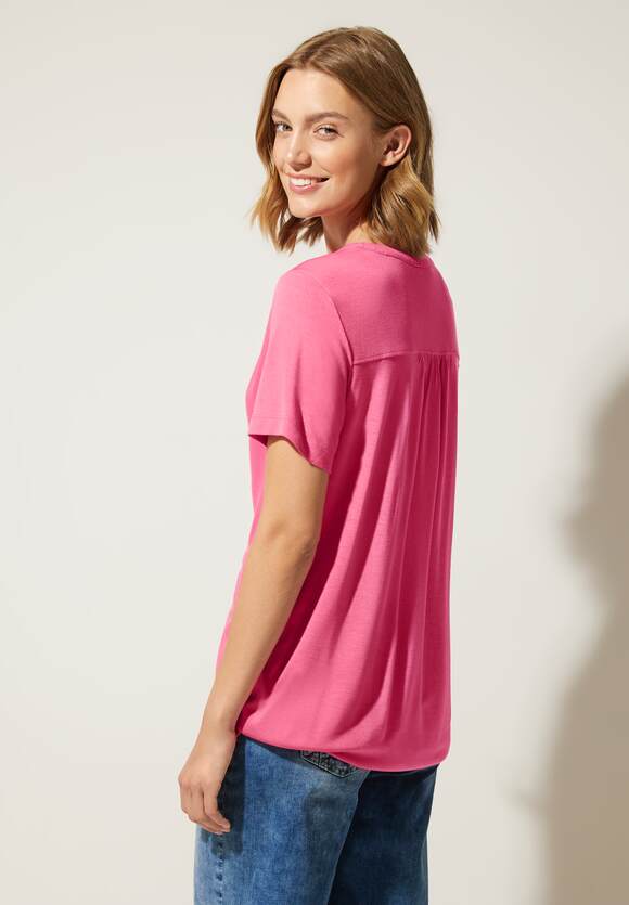 STREET ONE Berry Online-Shop Damen Rose Jersey Shirt | mit - STREET ONE Knopfleiste