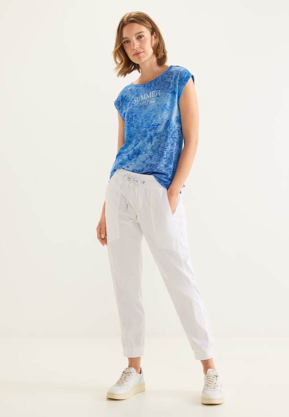 ONE in STREET ONE Online-Shop Damen Style Splash Unifarbe Blue - STREET T-Shirt Crista | -