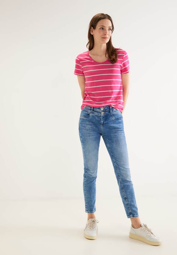Style STREET Damen - T-Shirt Berry Rose Gestreiftes - STREET Gerda ONE | Online-Shop ONE