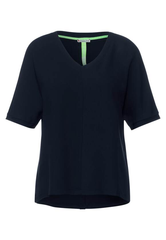 STREET ONE T-Shirt im Blue Materialmix Damen | ONE STREET - Grand Online-Shop