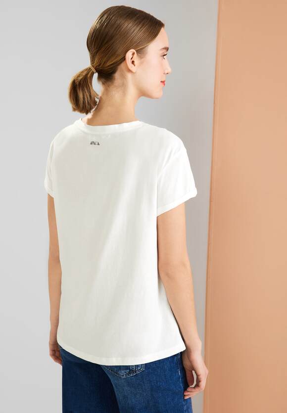 Paillettendetail mit Damen T-Shirt ONE ONE STREET - Off Online-Shop STREET | White