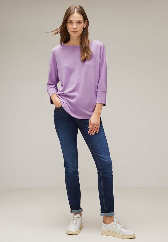 STREET ONE Basic Shirt in Strickoptik Damen - Soft Pure Lilac | STREET ONE  Online-Shop