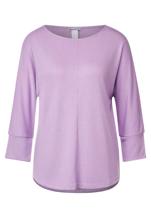 STREET ONE Basic Shirt Damen Lilac Pure - in Soft | ONE Strickoptik STREET Online-Shop