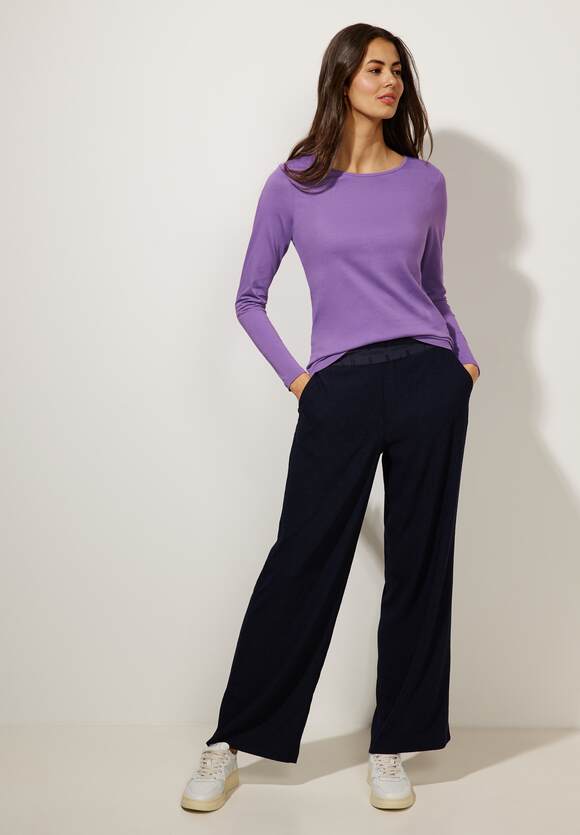 STREET ONE Basic Langarmshirt Damen - Lupine Lilac | STREET ONE Online-Shop