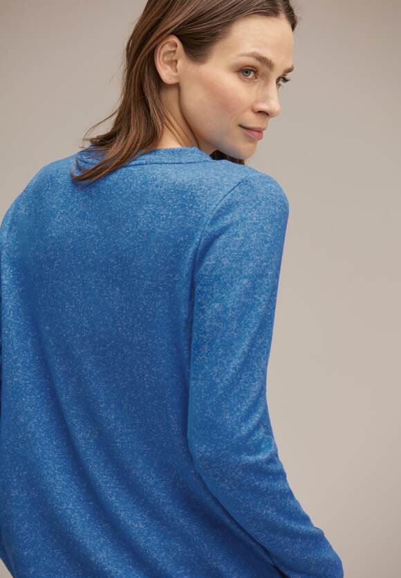 STREET ONE Cosy Melange Shirt Damen - Intense Gentle Blue Melange | STREET  ONE Online-Shop
