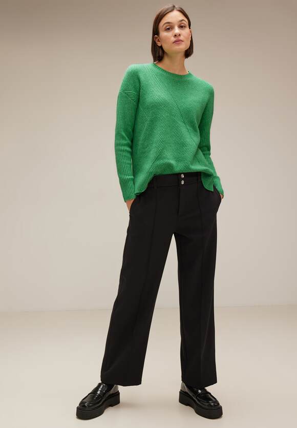 STREET ONE Pullover | Damen Melange mit Online-Shop Fresh STREET Green Gentle - Struktur ONE