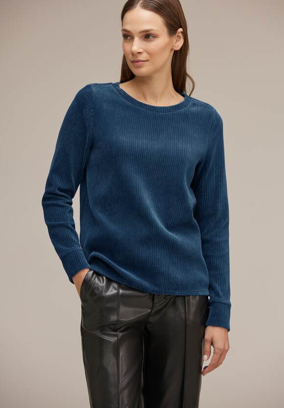 STREET ONE Offene Melange | Damen Blue - Shirtjacke Style Online-Shop Atlantic Jacy - STREET ONE