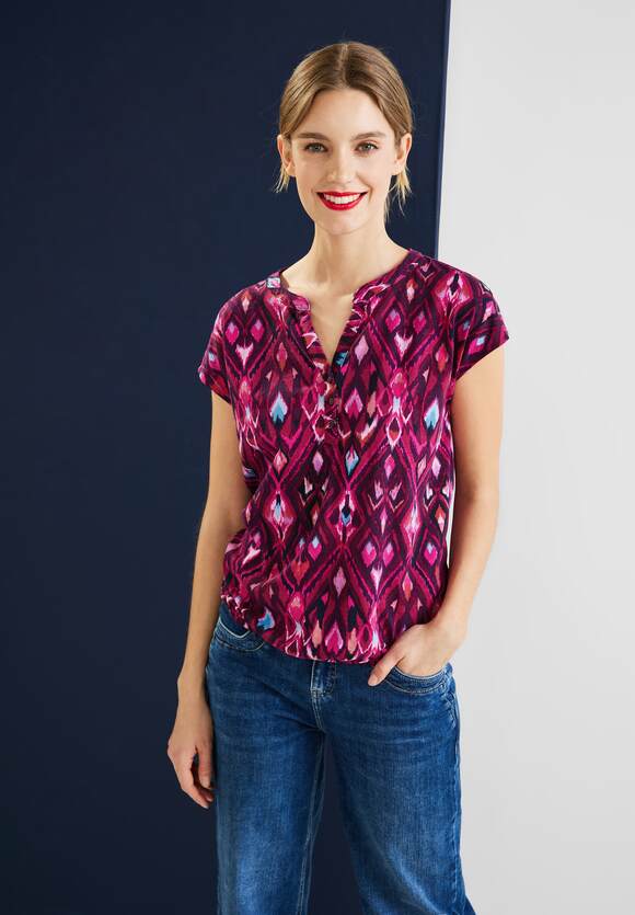STREET ONE T-Shirt mit Ikat Print Damen - Tamed Berry | STREET ONE  Online-Shop | T-Shirts