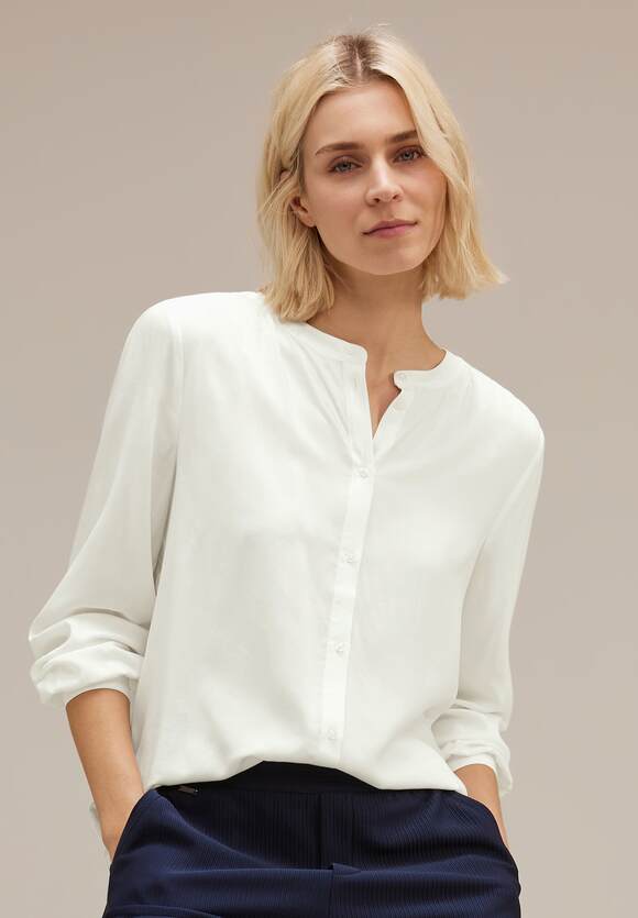 STREET ONE Bluse mit Knotendetail Damen White STREET - ONE Lucid | Online-Shop