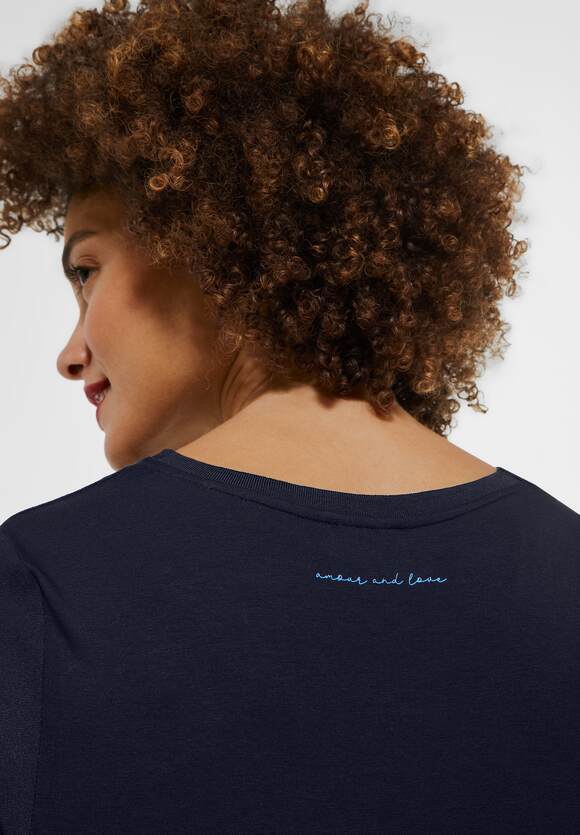 STREET ONE Shirt in materiaalmix Dames - Mighty Blue | STREET ONE  Online-Shop