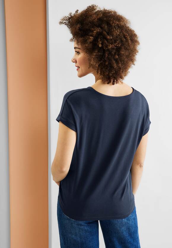 STREET ONE Basic Jersey T-Shirt Damen - Deep Blue | STREET ONE Online-Shop