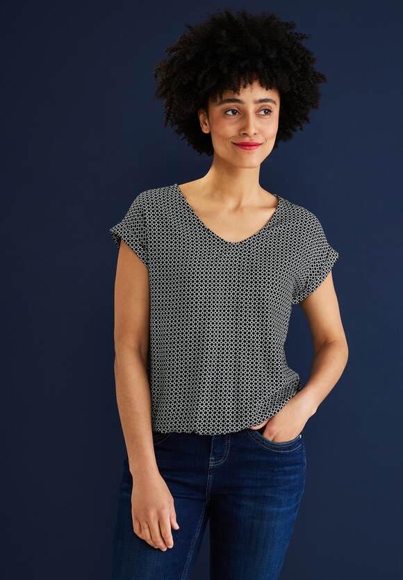STREET ONE Bluse mit Minimalmuster Damen - Style Laurentia - Black | STREET  ONE Online-Shop