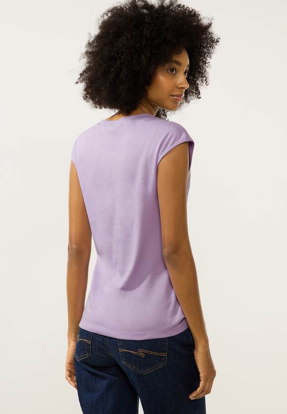 STREET ONE Shirt in Unifarbe - ONE Damen STREET Ada Lilac | Soft - Online-Shop Style Pure