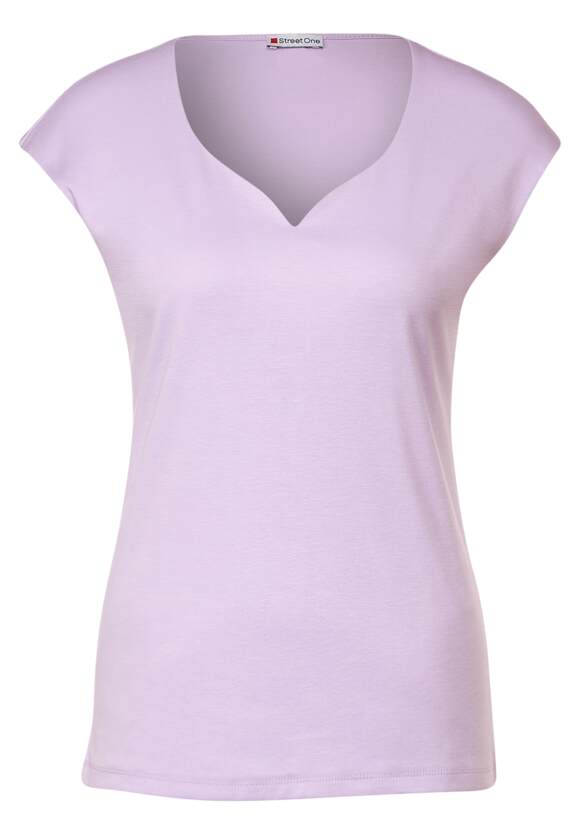 STREET ONE Shirt in Unifarbe Damen - Style Ada - Soft Pure Lilac | STREET  ONE Online-Shop