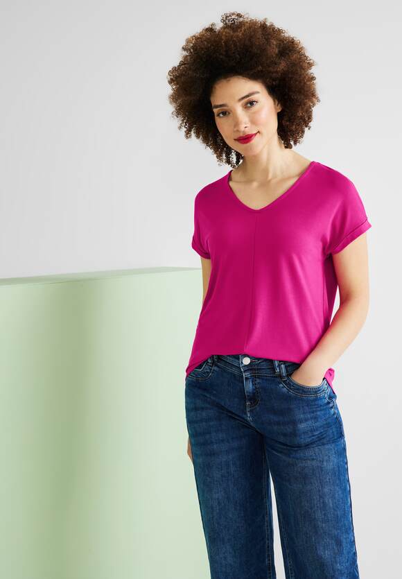 STREET ONE Basic Jersey T-Shirt | Nu ONE STREET Pink - Damen Online-Shop