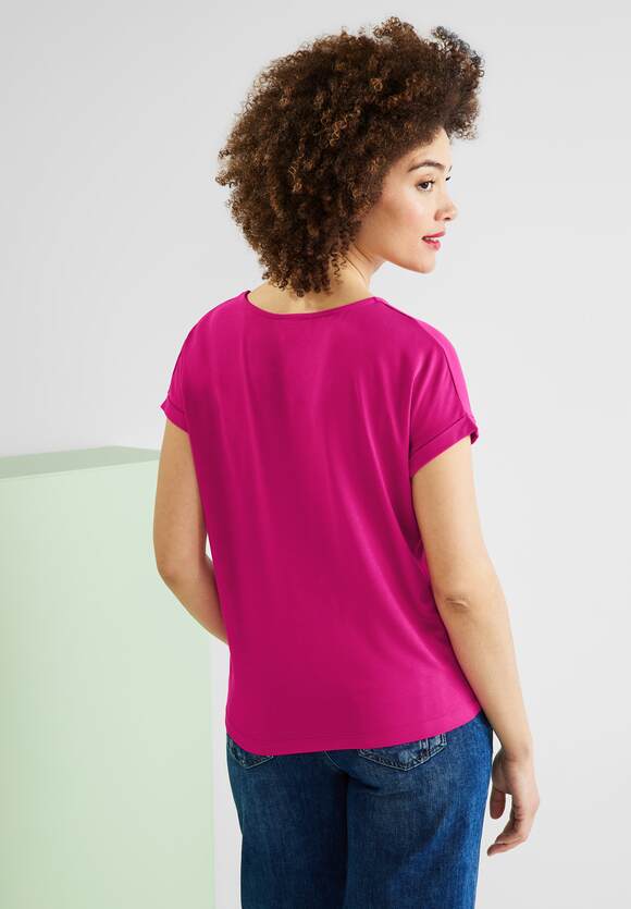 STREET ONE Basic Jersey T-Shirt Pink Online-Shop - | STREET Damen ONE Nu