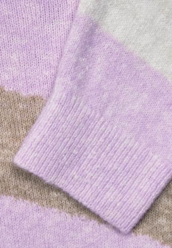 STREET ONE ONE Damen - Streifen Pullover Melange | Lilac STREET Pure Online-Shop Soft mit