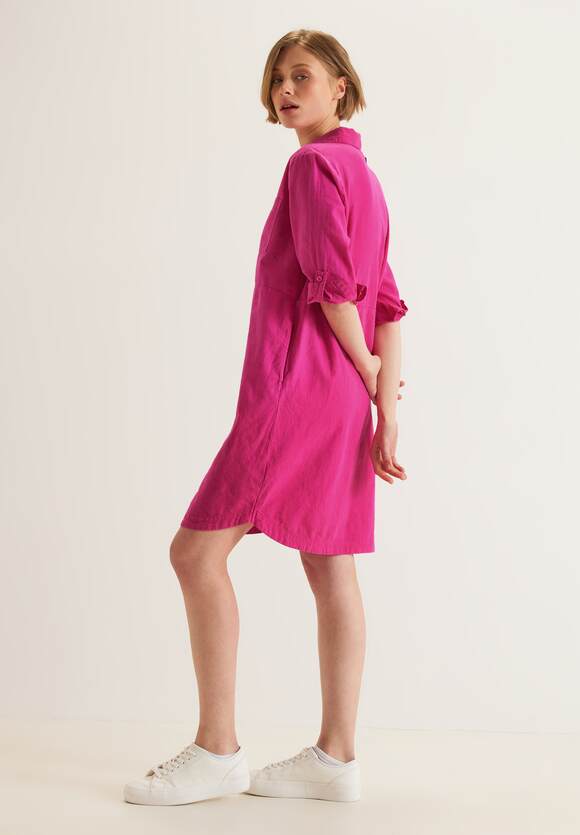Leinen-Baumwolle-Mix ONE Kleid Pink STREET Online-Shop | Oasis STREET - ONE Damen