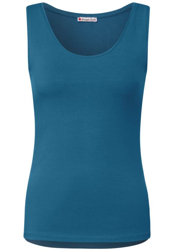STREET ONE Basic Top in Unifarbe Damen - Style Anni - Deep Splash Blue | STREET  ONE Online-Shop