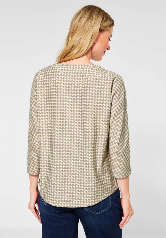 STREET ONE Shirt Melange - STREET Sand Online-Shop im Jacquard Muster | Damen Buff ONE