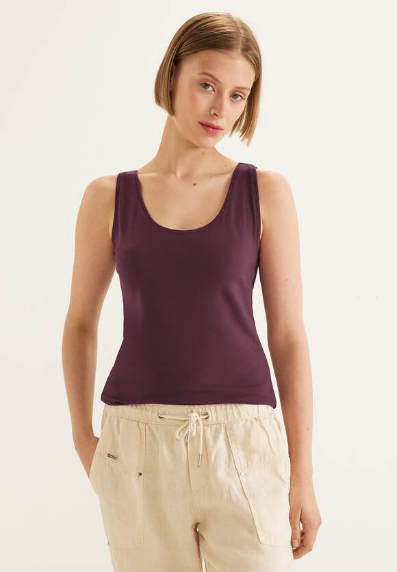 STREET ONE | STREET Tamed Basic Damen Top - - in Style Berry Unifarbe Online-Shop ONE Anni