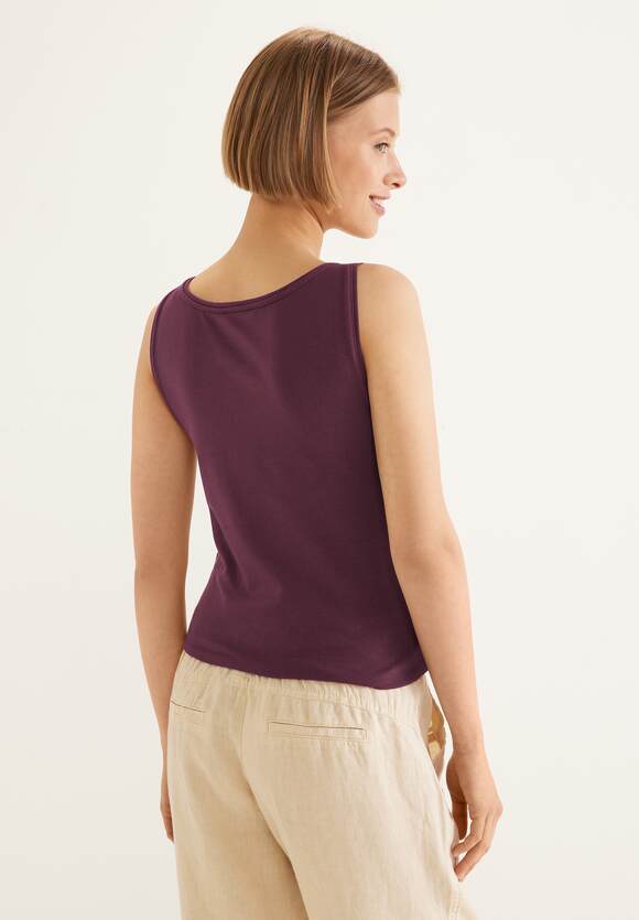 STREET ONE Basic Top in ONE | Tamed Anni Unifarbe Style Berry - Damen - Online-Shop STREET