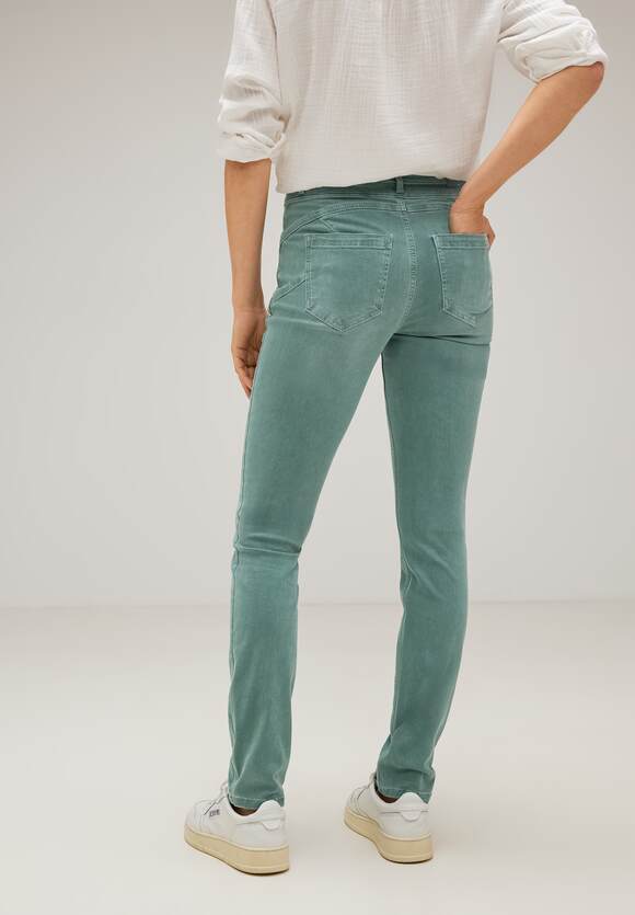 STREET ONE Color Slim Fit STREET ONE Damen Jeans York - Used | Olive - Online-Shop Style Soft Washed